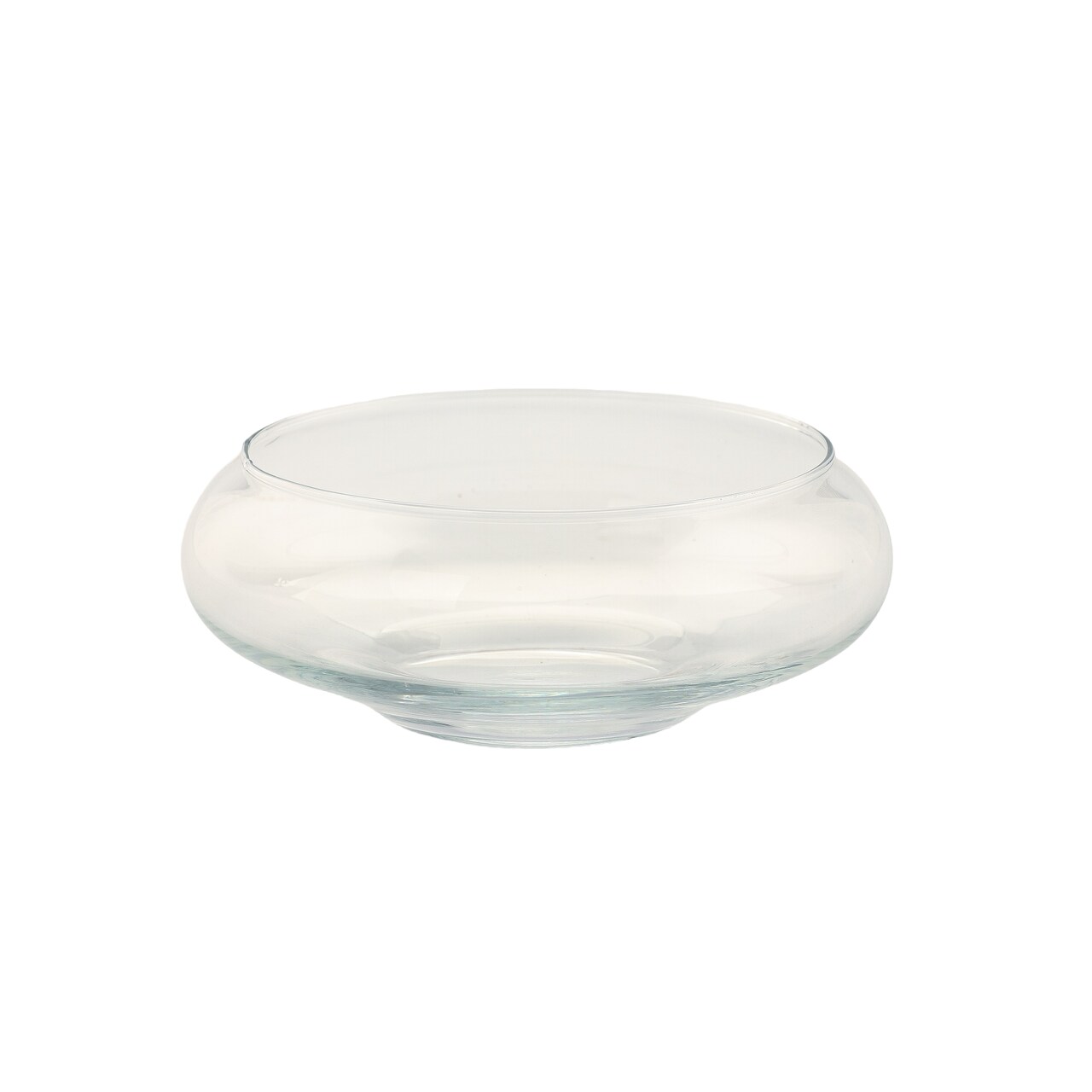 CC Home Furnishings 8" Clear Hand Blown Glass Tabletop Candle Holder